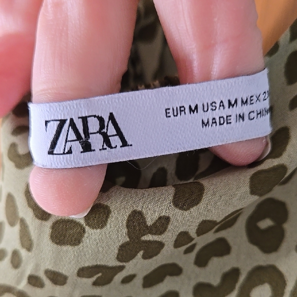 ZARA Brand Leopard Print Slip Dress Size Medium - Picture 2 of 4